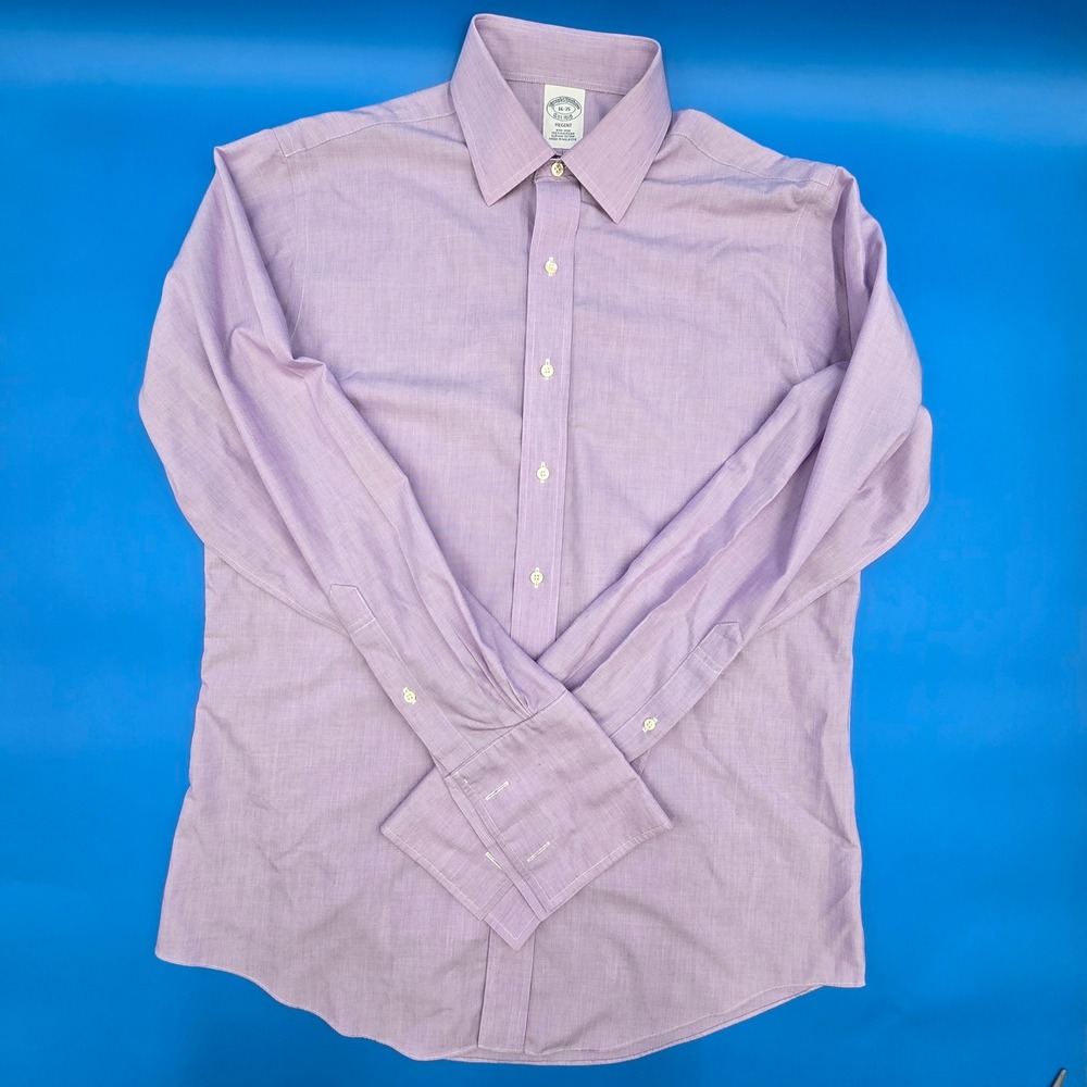Brooks‎ Brothers Regent Non-Iron Supima Cotton French Cuff Shirt 16 35 Purple